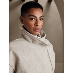 Banana Republic Factory Oatmeal Melton Moto Jacket NWT Size Medium